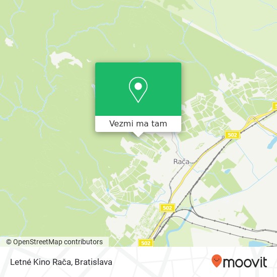 Letné Kino Rača mapa