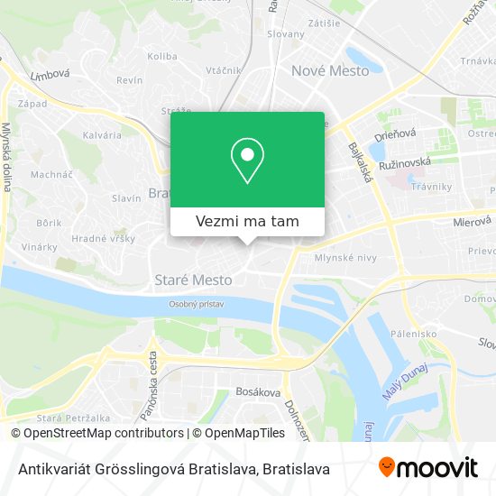 Antikvariát Grösslingová Bratislava mapa