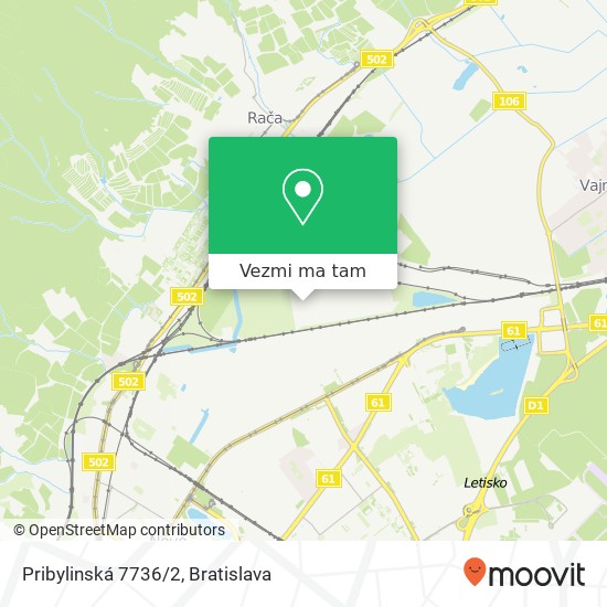 Pribylinská 7736/2 mapa