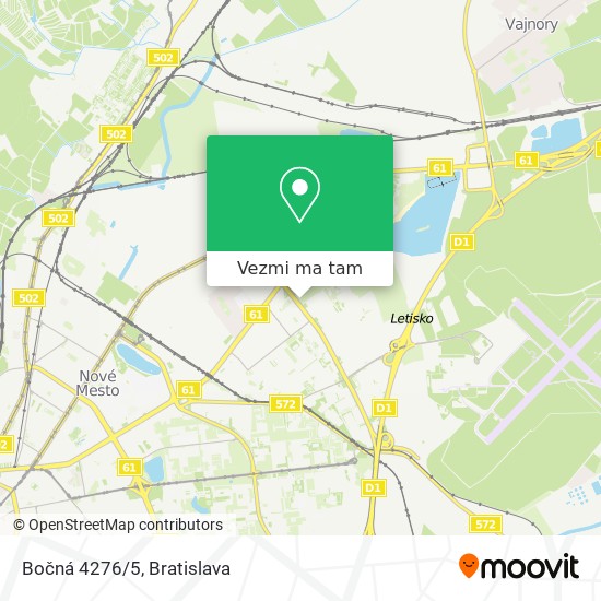 Bočná 4276/5 mapa