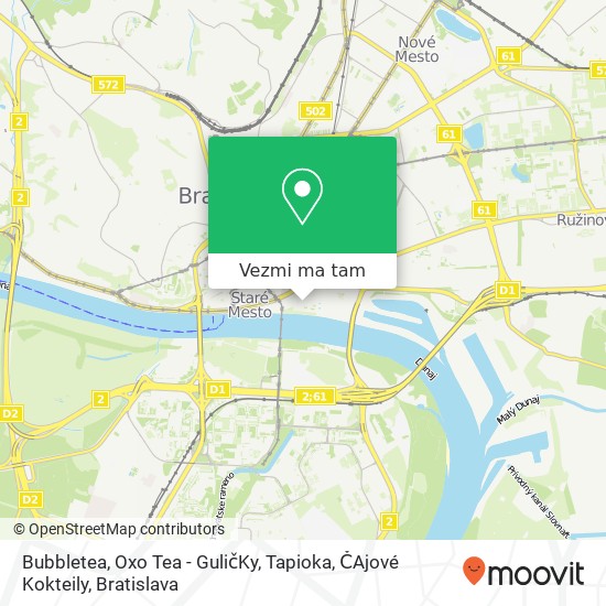 Bubbletea, Oxo Tea - GuličKy, Tapioka, ČAjové Kokteily mapa