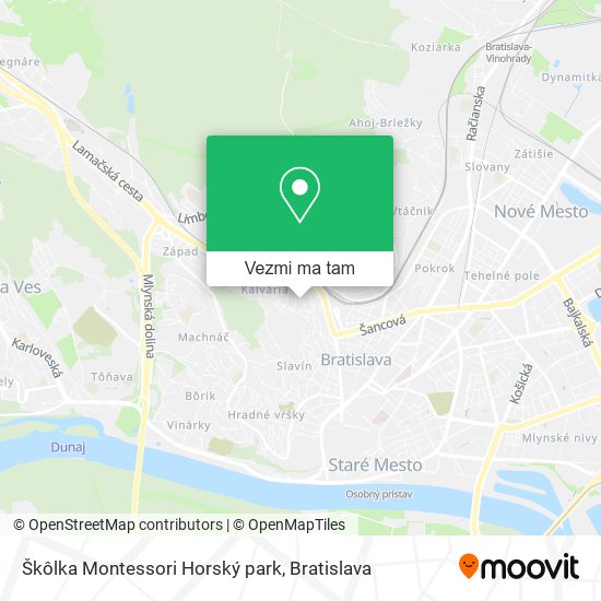 Škôlka Montessori Horský park mapa