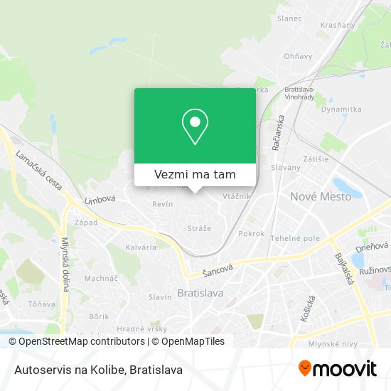 Autoservis na Kolibe mapa