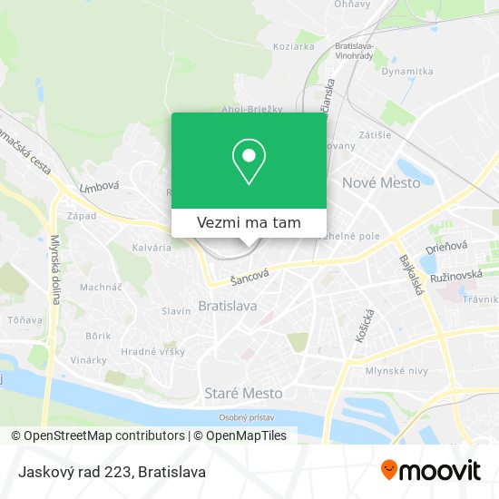 Jaskový rad 223 mapa