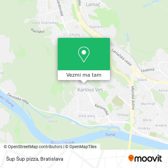 Šup Šup pizza mapa