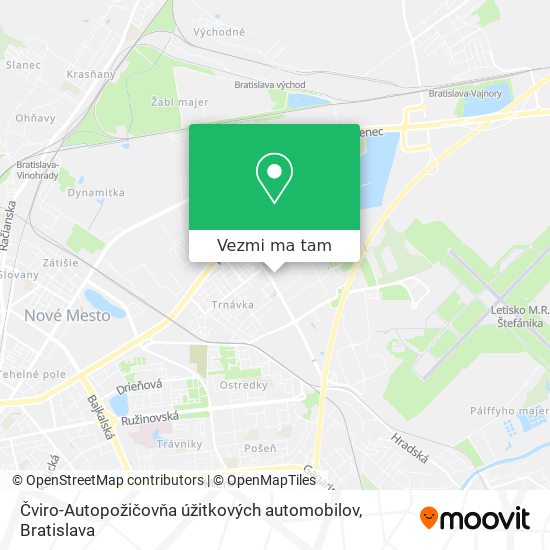 Čviro-Autopožičovňa úžitkových automobilov mapa