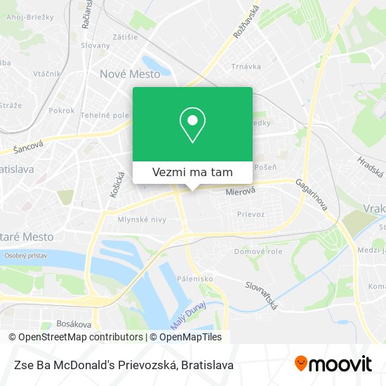 Zse Ba McDonald's Prievozská mapa