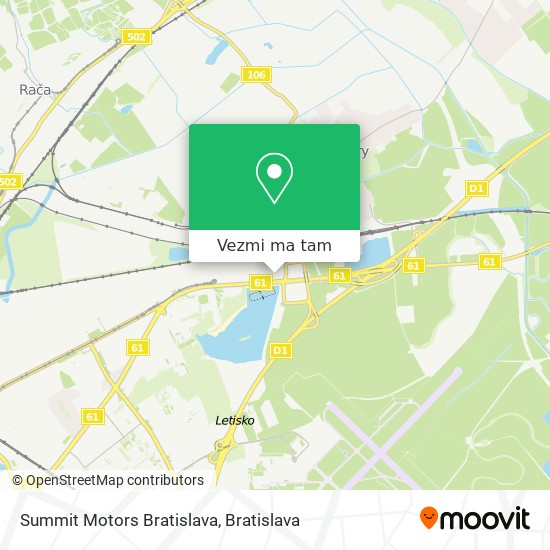 Summit Motors Bratislava mapa