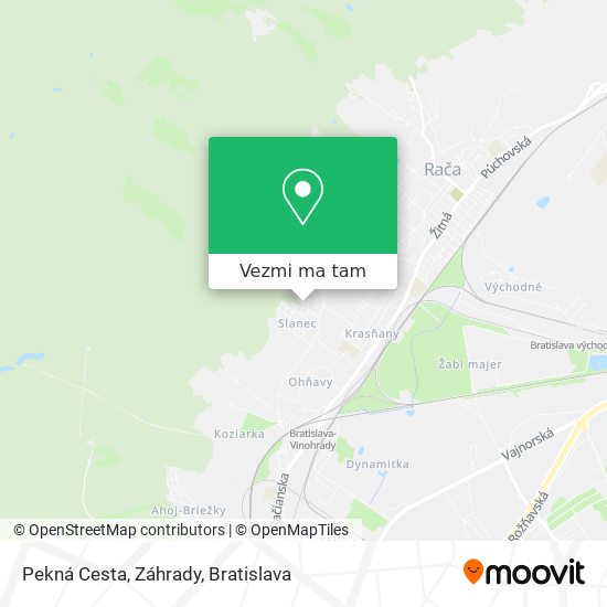 Pekná Cesta, Záhrady mapa