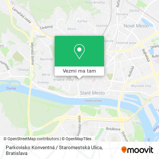 Parkovisko Konventná / Staromestská Ulica mapa