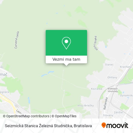 Seizmická Stanica Železná Studnička mapa