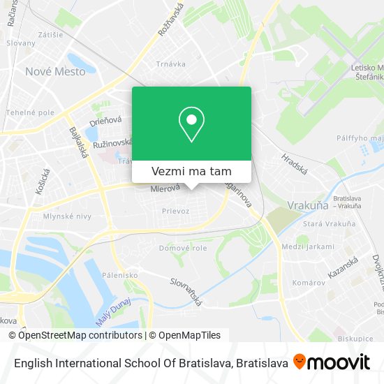 English International School Of Bratislava mapa