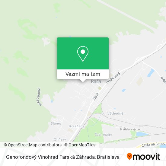 Genofondový Vinohrad Farská Záhrada mapa