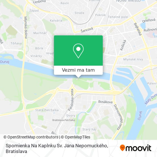 Spomienka Na Kaplnku Sv. Jána Nepomuckého mapa