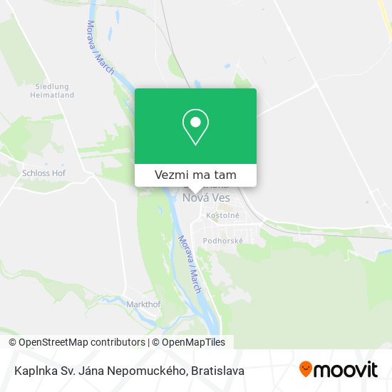 Kaplnka Sv. Jána Nepomuckého mapa