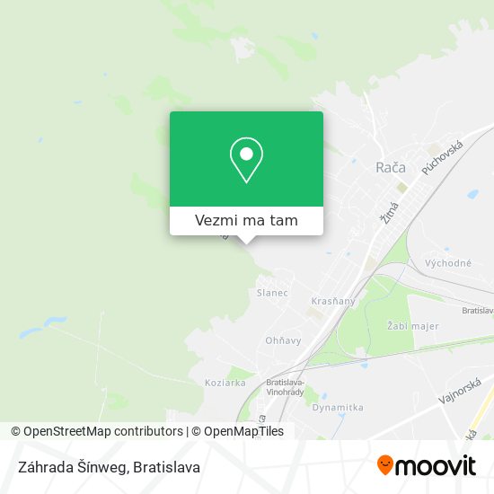 Záhrada Šínweg mapa