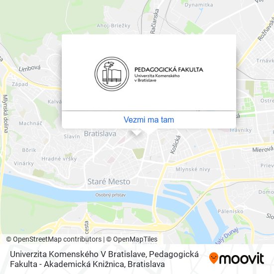 Univerzita Komenského V Bratislave, Pedagogická Fakulta - Akademická Knižnica mapa