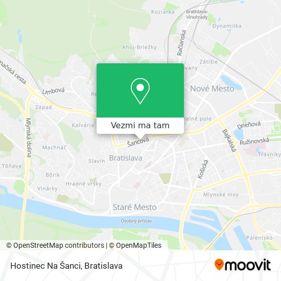 Hostinec Na Šanci mapa