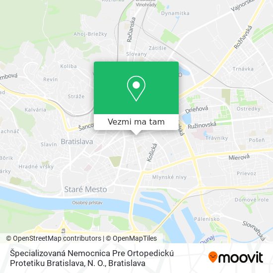 Špecializovaná Nemocnica Pre Ortopedickú Protetiku Bratislava, N. O. mapa