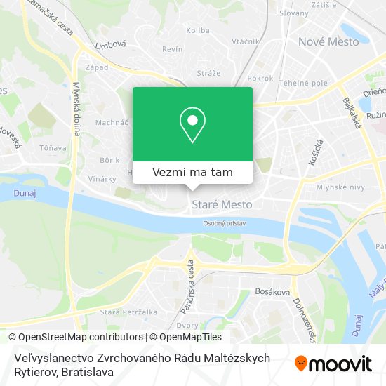 Veľvyslanectvo Zvrchovaného Rádu Maltézskych Rytierov mapa