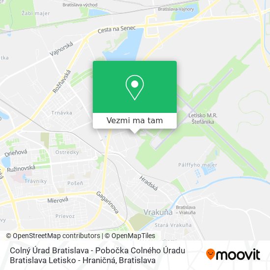 Colný Úrad Bratislava - Pobočka Colného Úradu Bratislava Letisko - Hraničná mapa