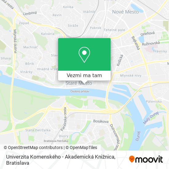 Univerzita Komenského - Akademická Knižnica mapa