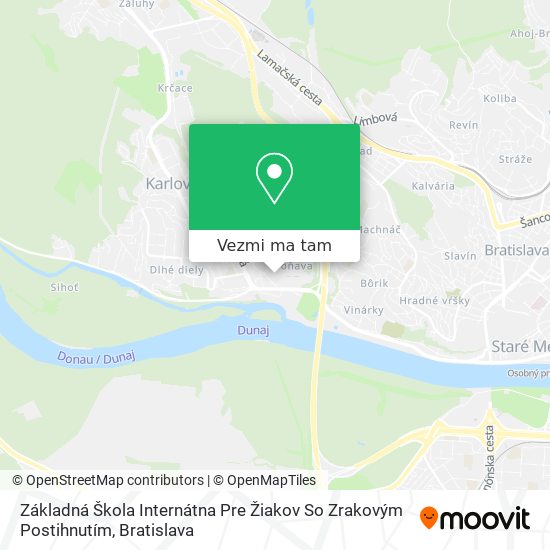 Základná Škola Internátna Pre Žiakov So Zrakovým Postihnutím mapa