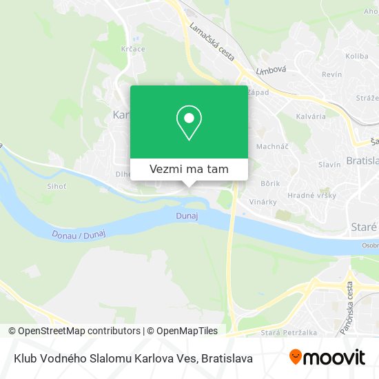 Klub Vodného Slalomu Karlova Ves mapa