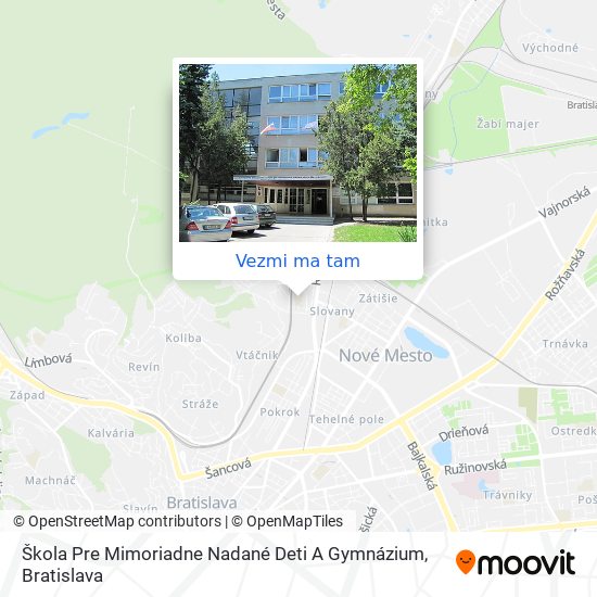 Škola Pre Mimoriadne Nadané Deti A Gymnázium mapa