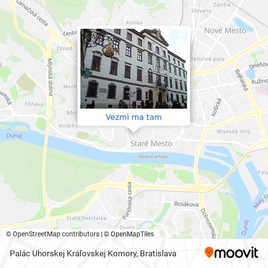 Palác Uhorskej Kráľovskej Komory mapa