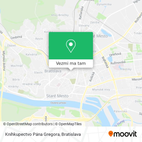 Kníhkupectvo Pána Gregora mapa