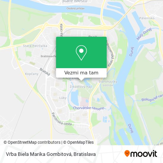 Vŕba Biela Marika Gombitová mapa