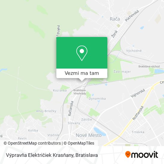 Výpravňa Električiek Krasňany mapa