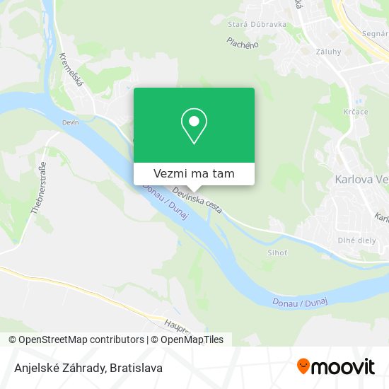 Anjelské Záhrady mapa