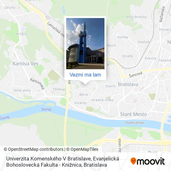 Univerzita Komenského V Bratislave, Evanjelická Bohoslovecká Fakulta - Knižnica mapa