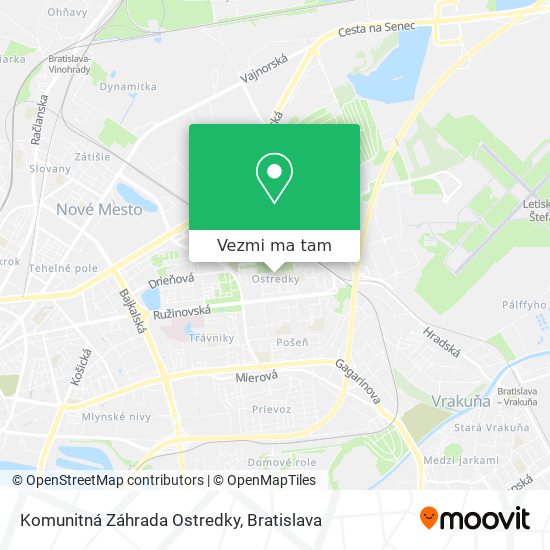 Komunitná Záhrada Ostredky mapa