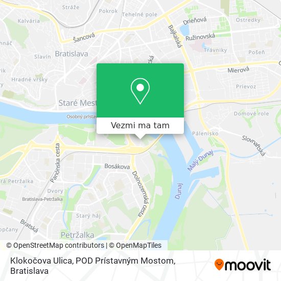 Klokočova Ulica, POD Prístavným Mostom mapa