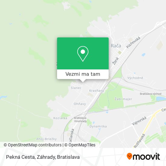 Pekná Cesta, Záhrady mapa