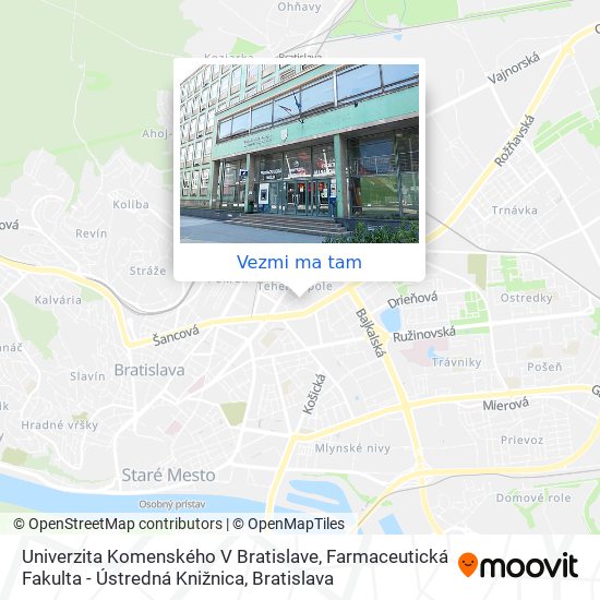 Univerzita Komenského V Bratislave, Farmaceutická Fakulta - Ústredná Knižnica mapa