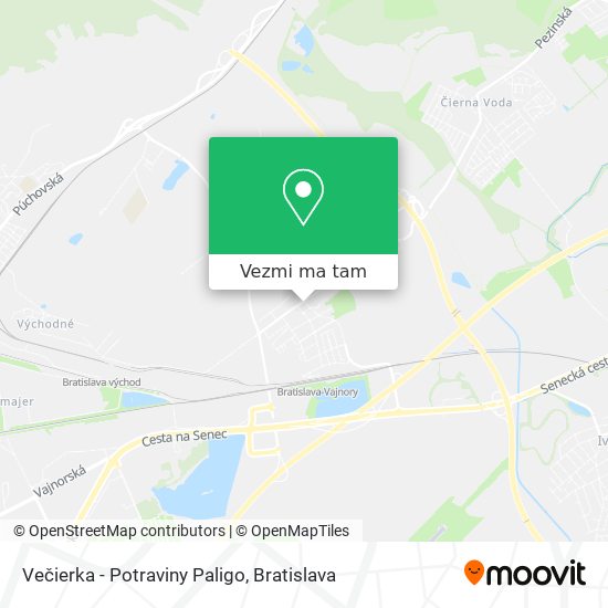 Večierka - Potraviny Paligo mapa