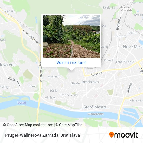 Prüger-Wallnerova Záhrada mapa