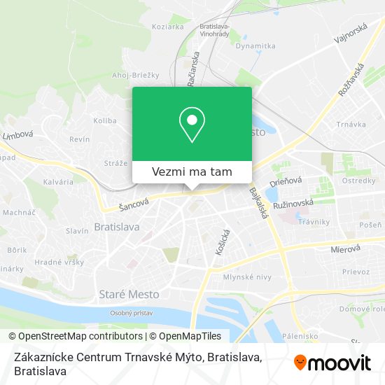 Zákaznícke Centrum Trnavské Mýto, Bratislava mapa