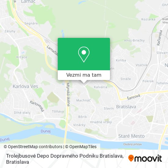 Trolejbusové Depo Dopravného Podniku Bratislava mapa