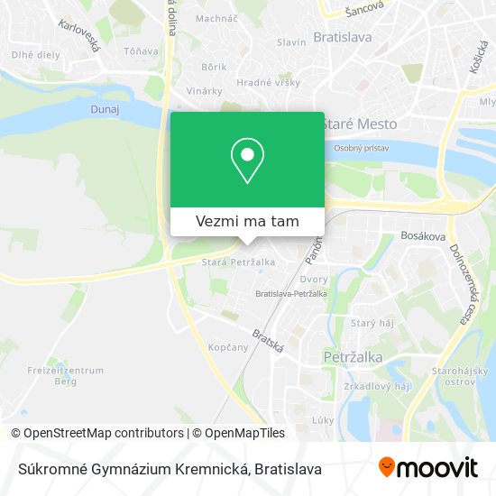 Súkromné Gymnázium Kremnická mapa