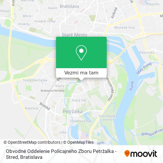 Obvodné Oddelenie Policajného Zboru Petržalka - Stred mapa