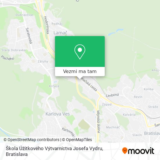 Škola Úžitkového Výtvarníctva Josefa Vydru mapa