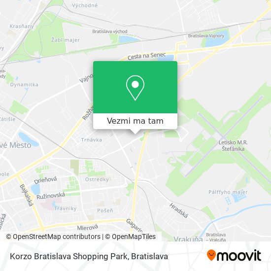 Korzo Bratislava Shopping Park mapa