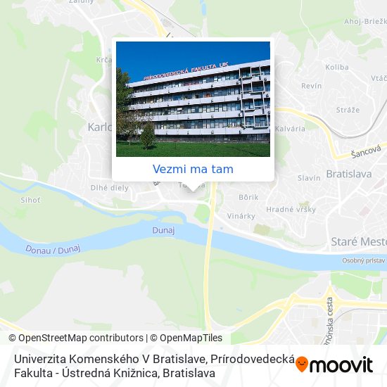 Univerzita Komenského V Bratislave, Prírodovedecká Fakulta - Ústredná Knižnica mapa