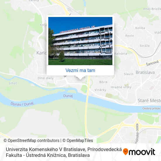 Univerzita Komenského V Bratislave, Prírodovedecká Fakulta - Ústredná Knižnica mapa