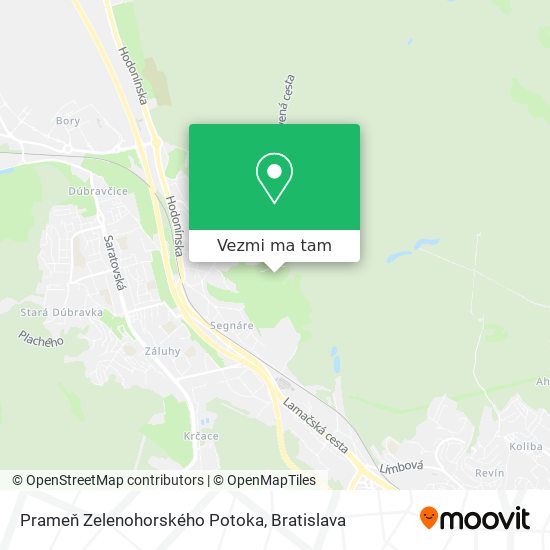 Prameň Zelenohorského Potoka mapa